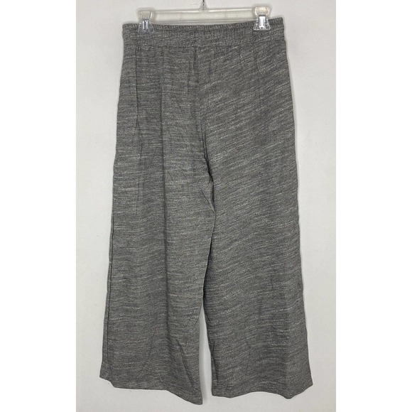 Sen Collection Adyna Gray Terry Knit Wide Leg Drawstring Crop Pants Sz M $140 - Picture 7 of 7